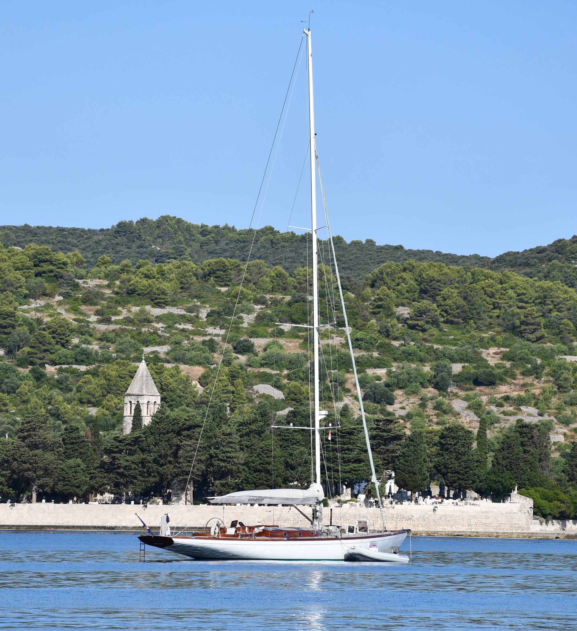Vis, traditional wooden sailboat, yacht, Croatia